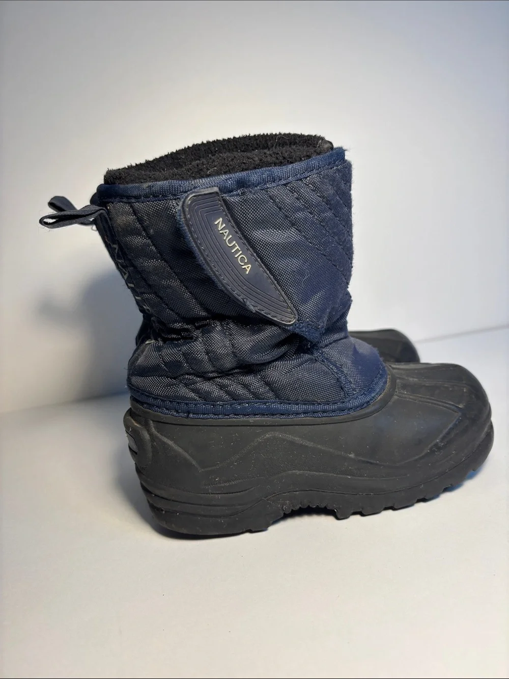 Nautica Navy Quilted Kids Winter Boots